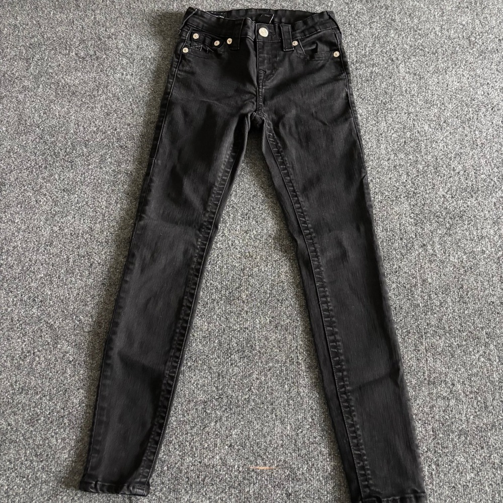 True Religion Halle Mid Rise Super Skinny Jeans Black Size 26